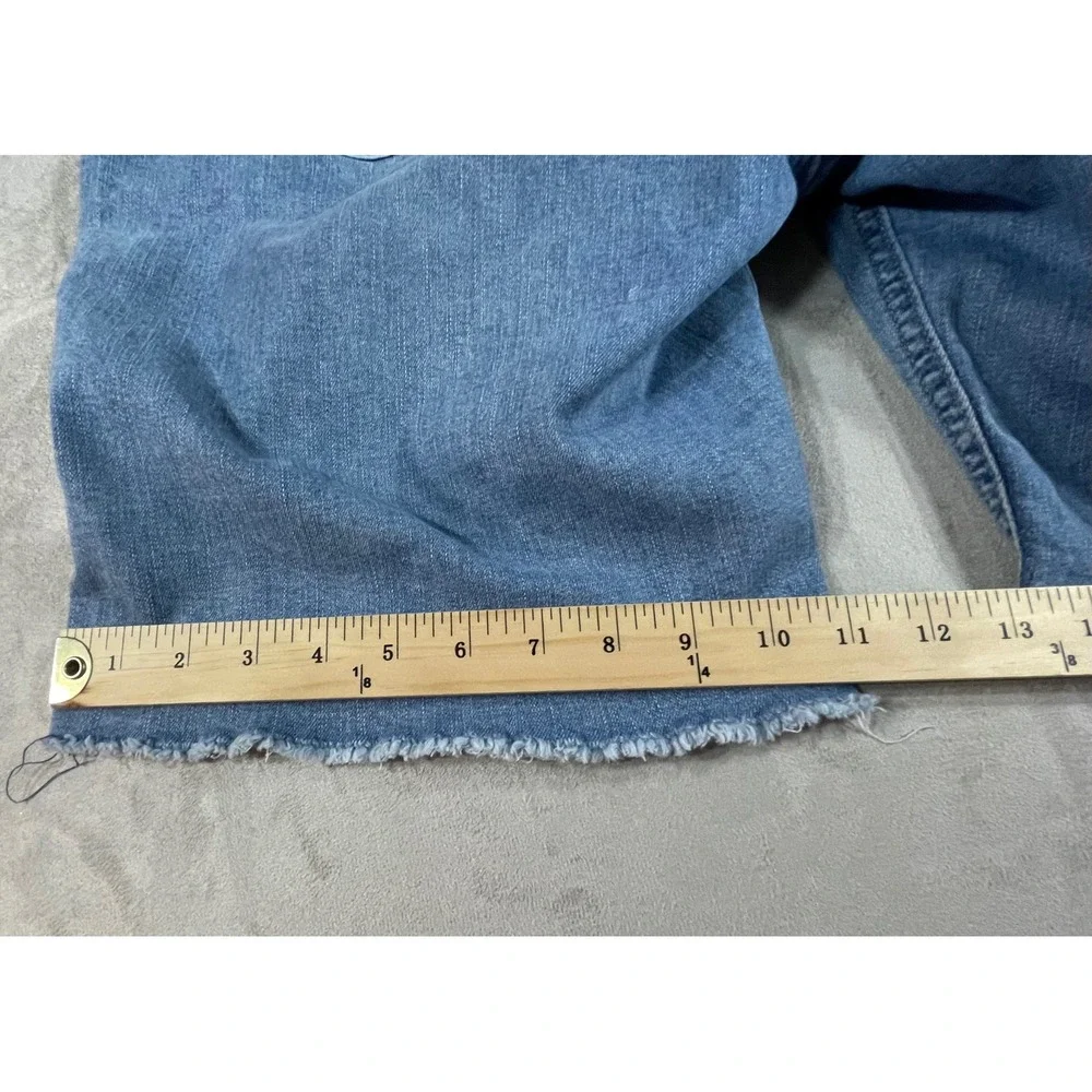 Lee Denim Shorts Women 18M Blue Raw Hem Bermuda Stretch Jean Shorts